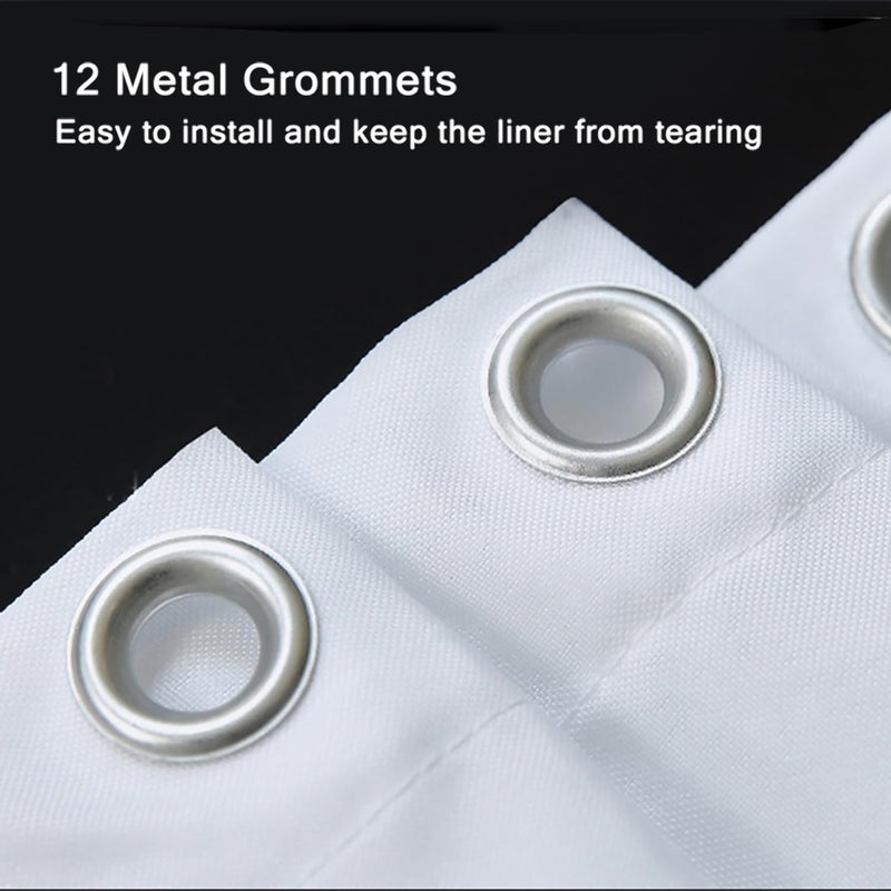 LLSCL Fabric Shower Curtain Liner with Magnets, Waterproof Hotel Quality, 72 x 72 Machine Washable - Image 2